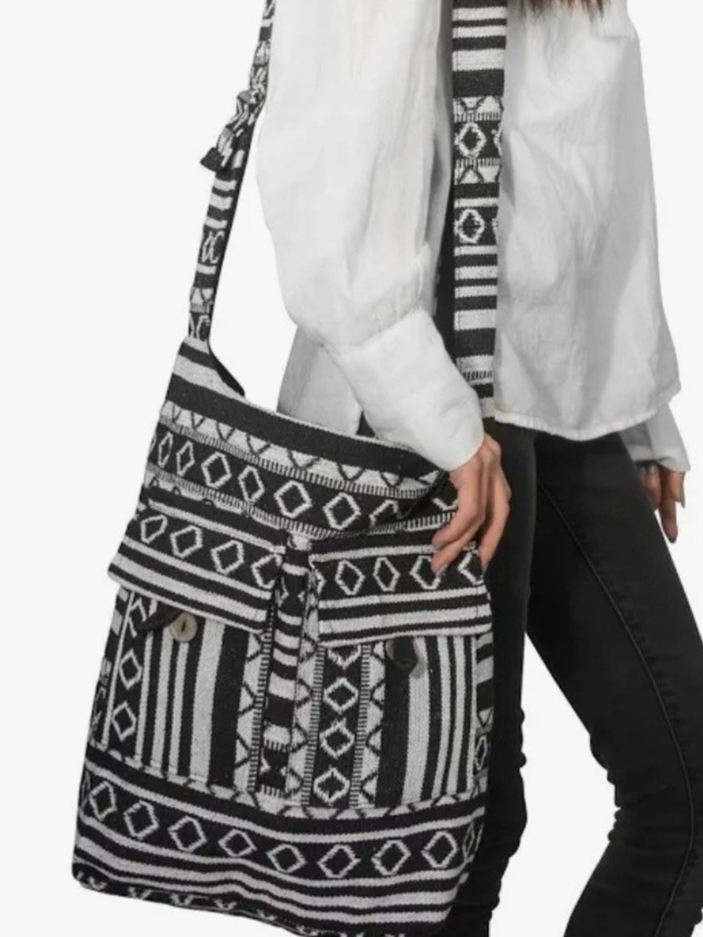 Boho Aztec Crossbody Bag Handmade Women Tribe Azure